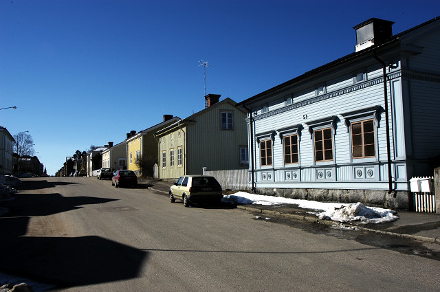 View of Norrtullsgatan eastern Söderhamn. This is mostly residential area now.
